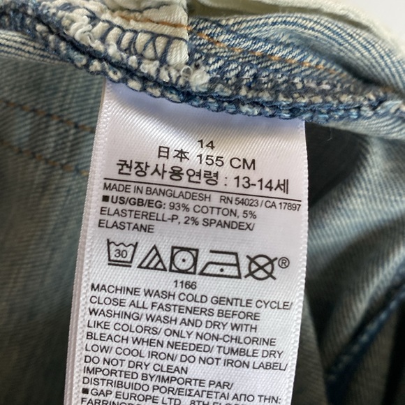 Gap Kids 70’s Flare Leg High Rise Distressed Jeans - Size 14 - Picture 17 of 17